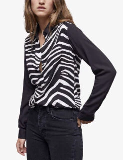 THE KOOPLES Zebra-print Long-sleeve Woven Shirt -Ted Baker Store R04127745 BLA09 ALT02