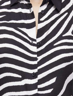 THE KOOPLES Zebra-print Long-sleeve Woven Shirt -Ted Baker Store R04127745 BLA09 ALT04