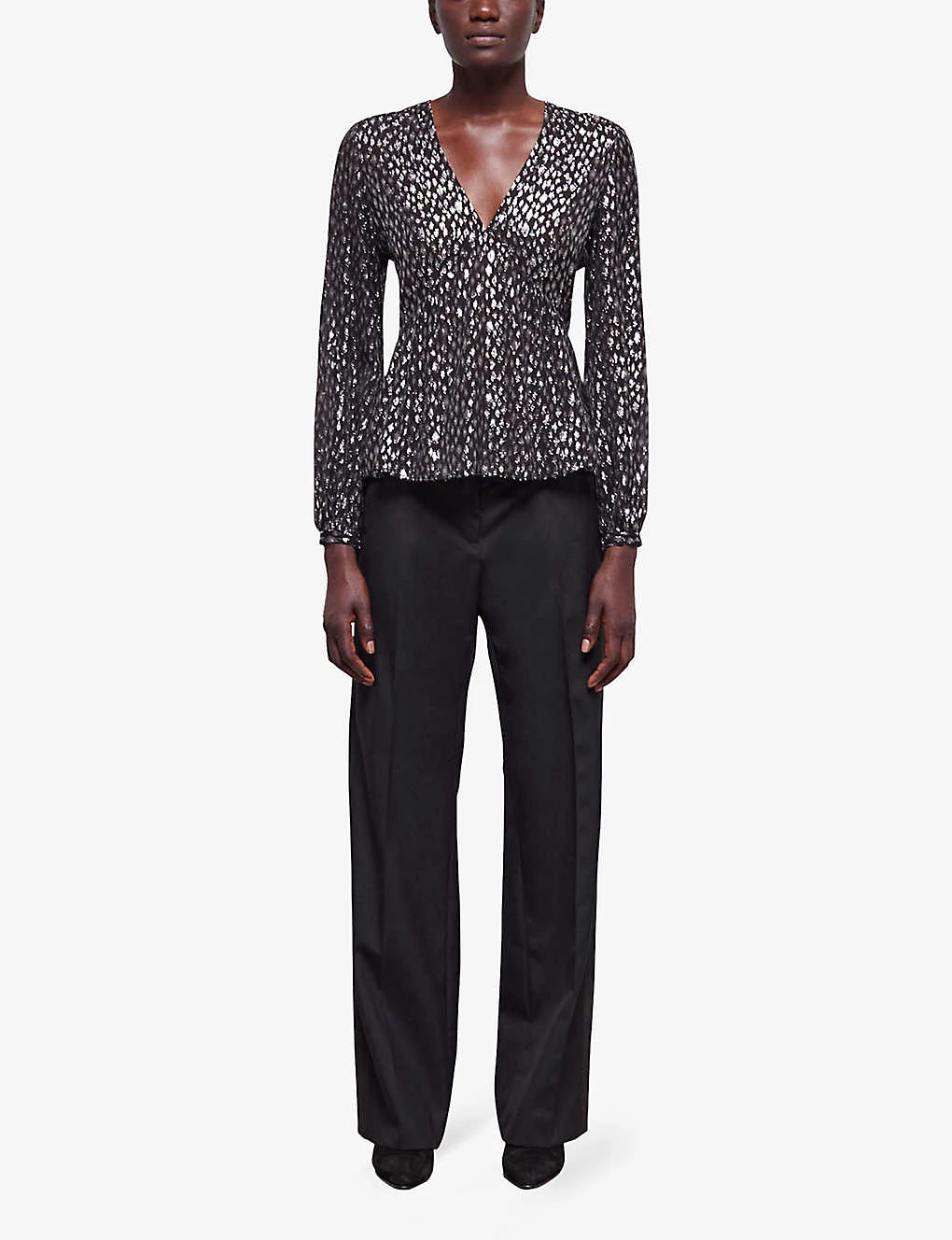 THE KOOPLES Metallic-print Leopard-pattern Woven Blouse 4 THE KOOPLES Metallic-print Leopard-pattern Woven Blouse - Image 2