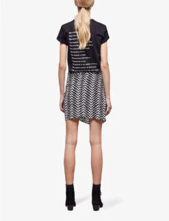 THE KOOPLES Graphic-print Draped Woven Mini Skirt -Ted Baker Store R04127943 BLA09 ALT03