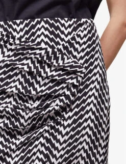THE KOOPLES Graphic-print Draped Woven Mini Skirt -Ted Baker Store R04127943 BLA09 ALT04