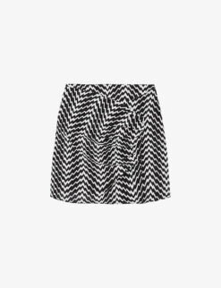 THE KOOPLES Graphic-print Draped Woven Mini Skirt