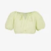 Rosa Cropped Relaxed-fit Organic-linen Top -Ted Baker Store R04128931 NEONLIME M