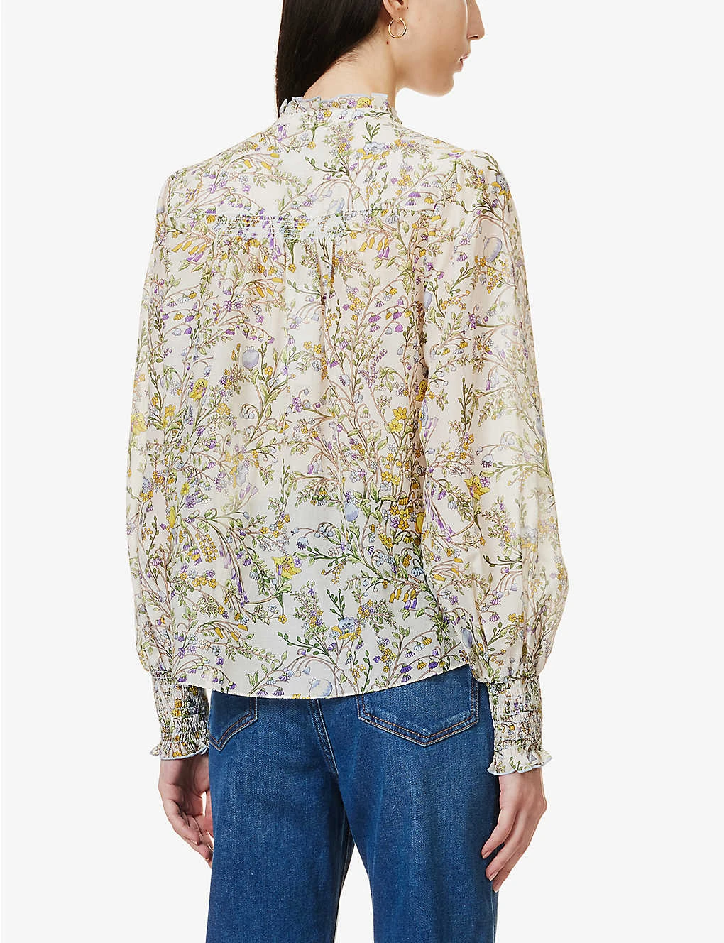 ME AND EM Bluebell-print Cotton And Silk-blend Blouse 6 ME AND EM Bluebell-print Cotton And Silk-blend Blouse - Image 4