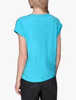 Whistles Willa Organic Cotton-jersey T-shirt 9 Whistles Willa Organic Cotton-jersey T-shirt -Ted Baker Store R04129281 TURQUOISE ALT03