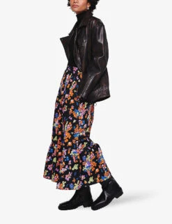 Hallow Floral-print Organic-cotton Maxi Skirt -Ted Baker Store R04129970 FLORALBRIGHTPRINT ALT01