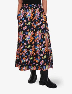 Hallow Floral-print Organic-cotton Maxi Skirt -Ted Baker Store R04129970 FLORALBRIGHTPRINT ALT02