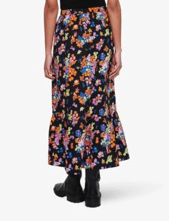 Hallow Floral-print Organic-cotton Maxi Skirt -Ted Baker Store R04129970 FLORALBRIGHTPRINT ALT03
