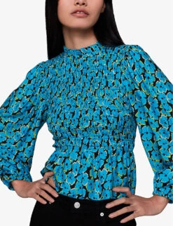 Whistles Farfalle Floral-print Woven Blouse -Ted Baker Store R04130152 MULTICOLOURED ALT02