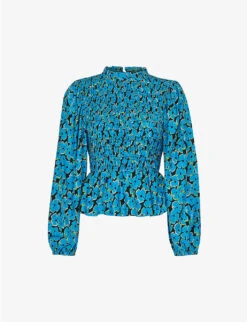 Whistles Farfalle Floral-print Woven Blouse