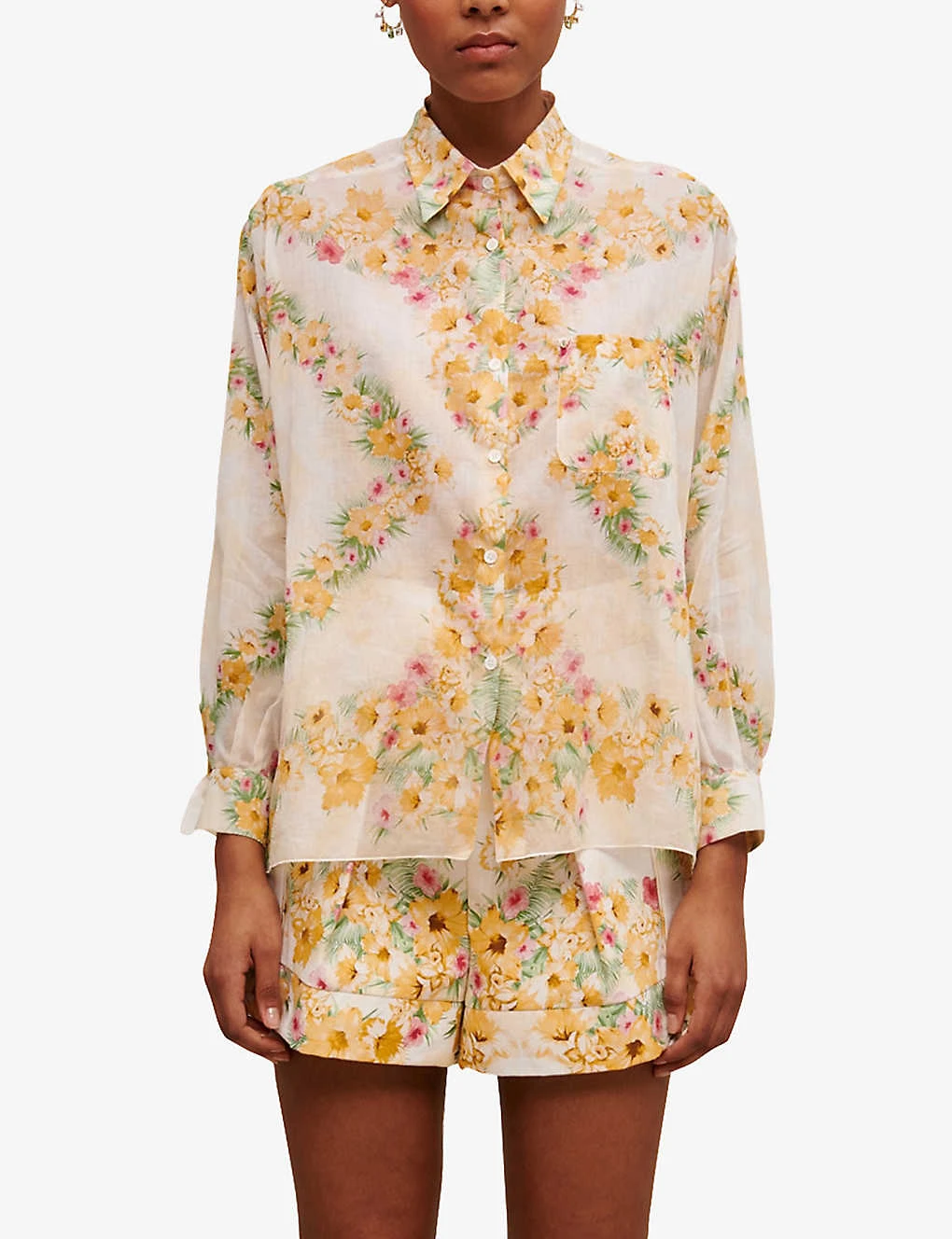 Maje Floral Print Cotton Shirt 5 Maje Floral Print Cotton Shirt - Image 3