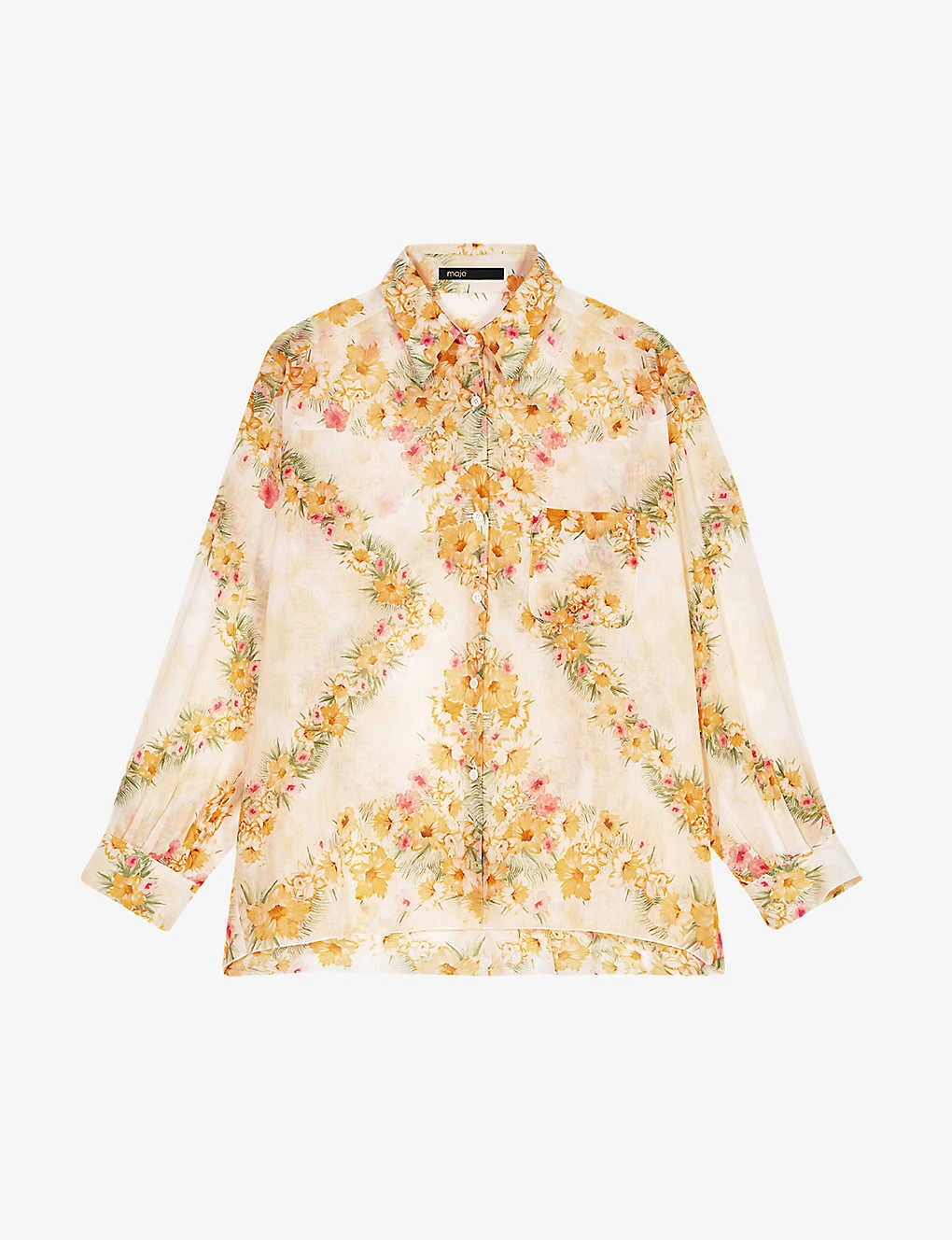 Maje Floral Print Cotton Shirt 3 Maje Floral Print Cotton Shirt