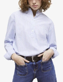 THE KOOPLES Striped Cotton Blouse -Ted Baker Store R04130483 BLU21 ALT02