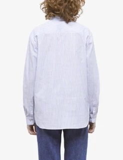 THE KOOPLES Striped Cotton Blouse -Ted Baker Store R04130483 BLU21 ALT03