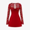 Jennica Underwired-cup Stretch-lace And Satin Mini Dress -Ted Baker Store R04130775 REDROSE M