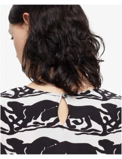 THE KOOPLES Panther-print Belted-waist Woven Mini Dress -Ted Baker Store R04131155 BLA28 ALT04