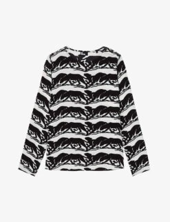 THE KOOPLES Panther-print Relaxed-fit Woven Top