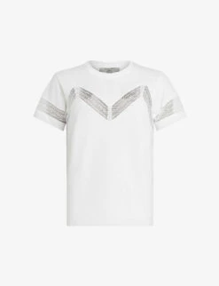 AllSaints Lina Lace-trim Cotton T-shirt