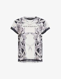 AllSaints Pattie Anna Floral-print Organic-cotton T-shirt
