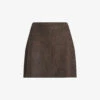 AllSaints Lila Leopard-print Leather Mini Skirt -Ted Baker Store R04131349 BROWN M