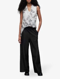 AllSaints Abi Audrey Wrap-front Woven Top -Ted Baker Store R04131583 MONOWHITE ALT01