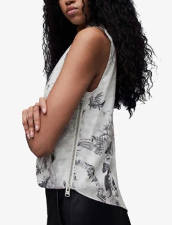 AllSaints Abi Audrey Wrap-front Woven Top -Ted Baker Store R04131583 MONOWHITE ALT02