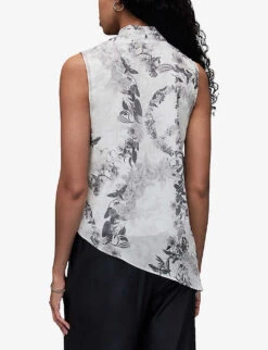 AllSaints Abi Audrey Wrap-front Woven Top -Ted Baker Store R04131583 MONOWHITE ALT03