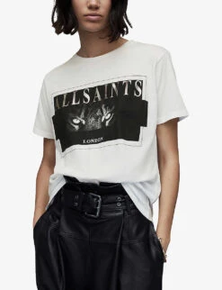 AllSaints Grace Graphic-print Cotton T-shirt -Ted Baker Store R04131958 WHITE ALT02