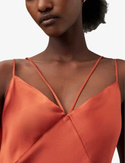 AllSaints Sassi Scoop-neck Adjustable-strap Woven Midi Dress 11 AllSaints Sassi Scoop-neck Adjustable-strap Woven Midi Dress -Ted Baker Store R04132654 CLAYRED ALT04