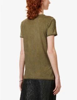 Ikks Embellished-neckline Stretch-woven Top -Ted Baker Store R04133236 KHAKIGREEN ALT03