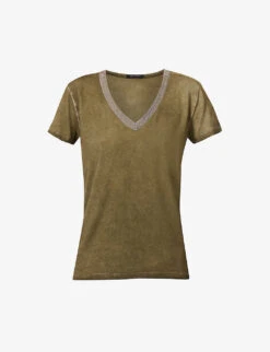 Ikks Embellished-neckline Stretch-woven Top