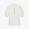 Ted Baker Reannia Textured Stretch-knit Polo Top -Ted Baker Store R04134634 WHITE M