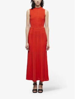 THE KOOPLES Scalloped-trim Knitted Midi Dress -Ted Baker Store R04134667 ORA01 ALT02