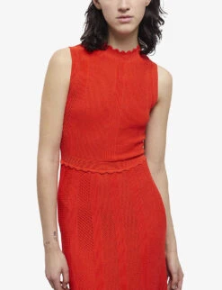 THE KOOPLES Scalloped-trim Knitted Midi Dress -Ted Baker Store R04134667 ORA01 ALT04