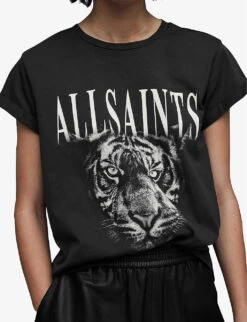 AllSaints Anna Trinity Graphic-print Short-sleeve Organic-cotton T-shirt -Ted Baker Store R04134785 WASHEDBLACK ALT04