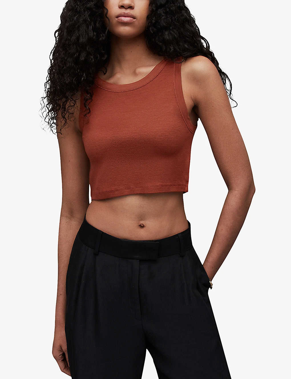 AllSaints Rina Cropped Stretch-lyocell TENCEL™ Top 7 AllSaints Rina Cropped Stretch-lyocell TENCEL™ Top - Image 5