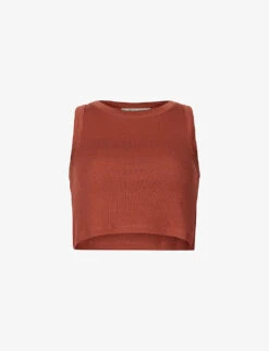 AllSaints Rina Cropped Stretch-lyocell TENCEL™ Top
