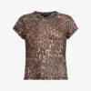 AllSaints Ellie Leopard-print Cotton-jersey T-shirt -Ted Baker Store R04134823 NATURALBROWN M