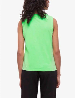 THE KOOPLES Embroidered-logo Sleeveless Cotton T-shirt -Ted Baker Store R04135417 GRN76 ALT03