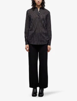 THE KOOPLES Contrasting Striped Cotton Shirt -Ted Baker Store R04135422 BLA01 ALT02