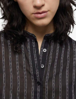 THE KOOPLES Contrasting Striped Cotton Shirt -Ted Baker Store R04135422 BLA01 ALT04