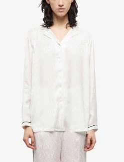 THE KOOPLES Piped Python-pattern Jacquard Shirt -Ted Baker Store R04135441 WHI01 ALT02