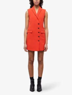 THE KOOPLES Sleeveless-blazer Stretch-woven Mini Dress -Ted Baker Store R04135443 ORA02 ALT02