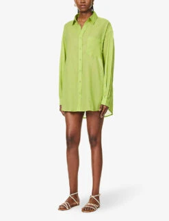 Faithfull The Brand Monita Collared Cotton Maxi Dress -Ted Baker Store R04135592 KIWIFRUIT ALT02