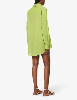 Faithfull The Brand Monita Collared Cotton Maxi Dress -Ted Baker Store R04135592 KIWIFRUIT ALT03