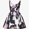 Alexander McQueen Abstract-pattern Flared-hem Woven Mini Dress -Ted Baker Store R04136208 WHITEMULTICOLOUR M
