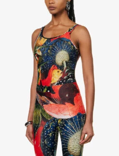 Alexander McQueen Bosch Paint Sleeveless Slim-fit Stretch-woven Body -Ted Baker Store R04136255 MULTICOLOUR ALT02