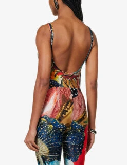 Alexander McQueen Bosch Paint Sleeveless Slim-fit Stretch-woven Body -Ted Baker Store R04136255 MULTICOLOUR ALT03