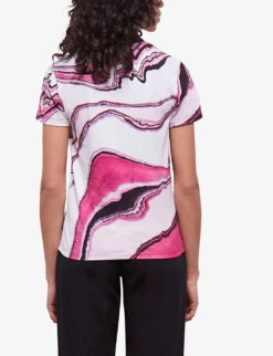 THE KOOPLES Marble-print Short-sleeve Cotton T-shirt -Ted Baker Store R04136818 WHI13 ALT03
