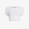 AllSaints Tina Cropped Slim-fit Stretch-woven T-shirt -Ted Baker Store R04137057 OPTICWHITE M